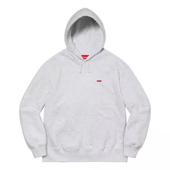 Толстовка small box hooded sweatshirt 'grey red' Supreme, серый