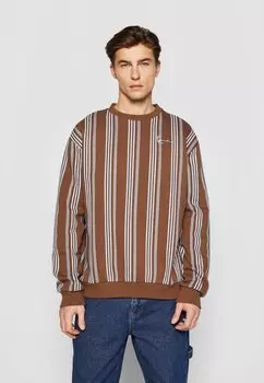 Толстовка SMALL SIGNATURE STRIPED CREW Karl Kani, цвет brown light blue