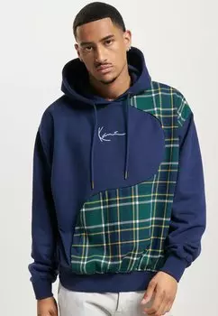 Толстовка SMALL SIGNATURE WAVY BLOCK Karl Kani, цвет navy dark green light yellow