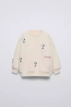Толстовка snoopy peanuts ZARA, экрю