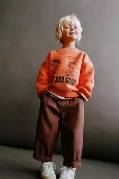 Толстовка snoopy peanuts ZARA, оранжевый