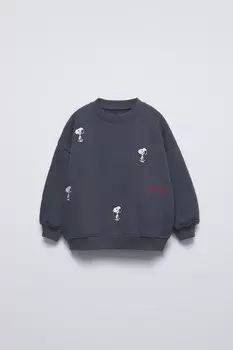 Толстовка snoopy peanuts ZARA, темно-синий