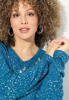 Толстовка SNOWFLAKE GRAPHIC Ulla Popken, бирюзовый