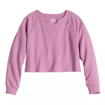 Толстовка SO с кружевной отделкой для девочек 6–20 лет, цвет Maiti Mauve