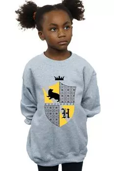 Толстовка со щитом Хаффлпаффа Harry Potter, серый