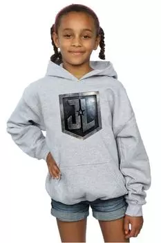 Толстовка со щитом из фильма «Лига справедливости» DC Comics, серый