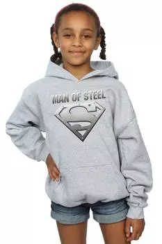 Толстовка со щитом Супермена «Человек из стали» DC Comics, серый