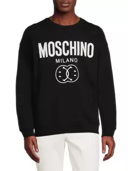 Толстовка со смайликом и логотипом Moschino, черный
