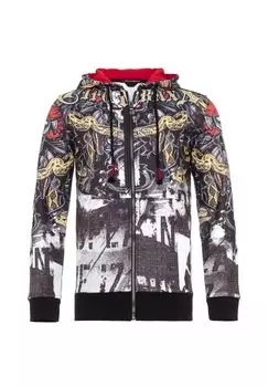 Толстовка со стильным принтом по всей поверхности CIPO & BAXX, черный