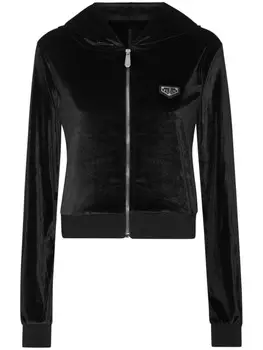Толстовка со стразами и черепом Philipp Plein, черный