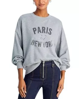 Толстовка со стразами Paris New York Cinq Sept, цвет Gray