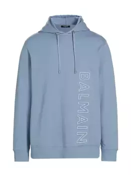 Толстовка со светоотражающим логотипом и тиснением логотипа Balmain, белый