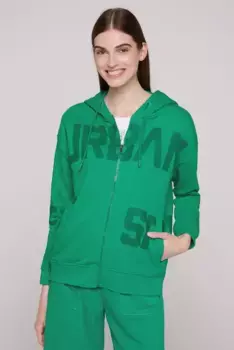 Толстовка SOCCX с капюшоном, хлопок, зеленый