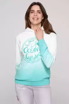 Толстовка SOCCX с капюшоном и цветовым градиентом, белый