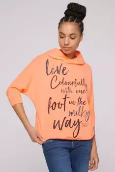 Толстовка SOCCX с капюшоном и рукавами "летучая мышь", цвет Orange