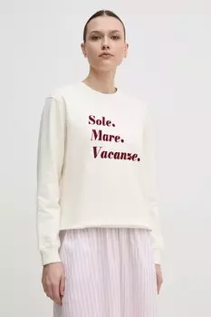 Толстовка Sole Mare с флокированием Drivemebikini, бежевый