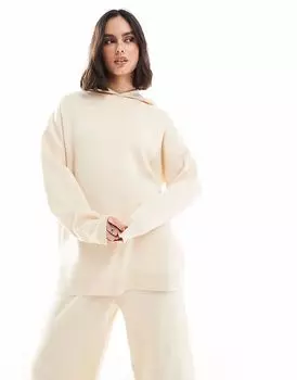 Толстовка South Beach Knit с резинкой внизу, кремового цвета