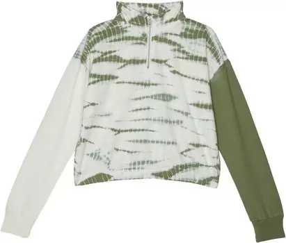 Толстовка Splendid Littles 1/2 Zip Sweatshirt, цвет Olive Tie-Dye
