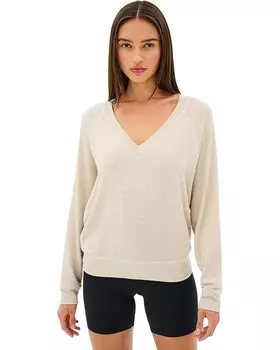 Толстовка Splits59 Bennie Fleece V-neck Sweatshirt, цвет Heather Oat/White