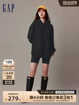 Толстовка спортивная Gap с логотипом, черно-белый
