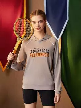 Толстовка спортивная Shein с капюшоном, серый