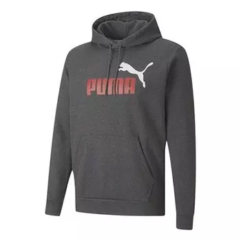 Толстовка sportswear logo hoodie 'grey red white' Puma, серый