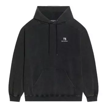 Толстовка sporty b hoodie medium fit 'black' Balenciaga, черный