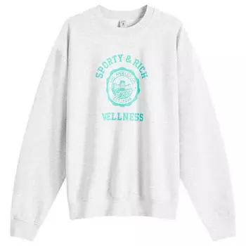 Толстовка Sporty & Rich Emblem Sweatshirt, цвет Heather Grey & Caribbean