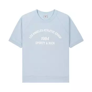 Толстовка Sporty & Rich LA Athletic Group Short-Sleeve Crewneck, цвет China Blue/White