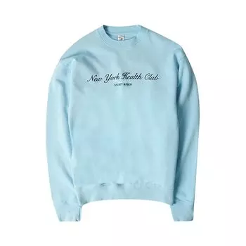Толстовка Sporty & Rich NY Health Club Flocked Crewneck, синий