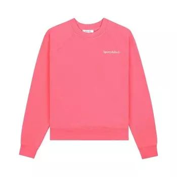 Толстовка Sporty & Rich Serif Logo Soft Crewneck, цвет Cotton Candy/White