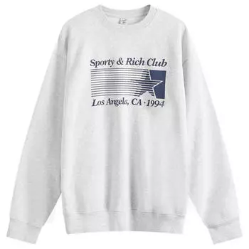 Толстовка Sporty & Rich Starter Sweatshirt, цвет Heather Grey & Navy