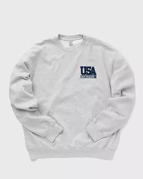 Толстовка Sporty & Rich Team Usa Crewneck, цвет heather gray/navy