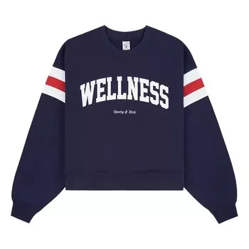 Толстовка Sporty & Rich Wellness Ivy Rugby Crewneck, цвет Navy/Bright Red/White