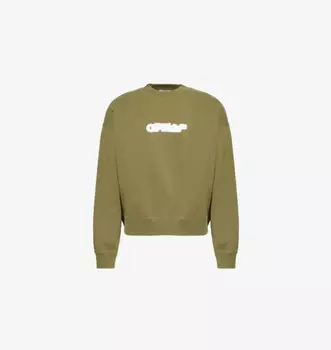 Толстовка Spray Arrow Skate с круглым вырезом из хлопкового джерси Off-White C/O Virgil Abloh, цвет winter moss
