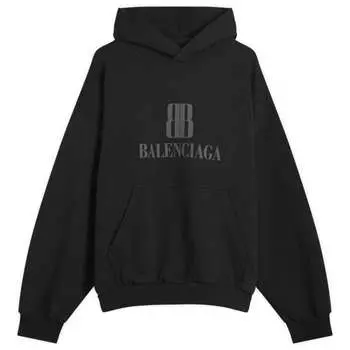Толстовка средней посадки Nano BB Logo Dry Molleton Balenciaga, черный