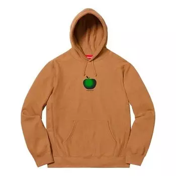 Толстовка ss19 apple hooded sweatshirt brown logo Supreme, коричневый