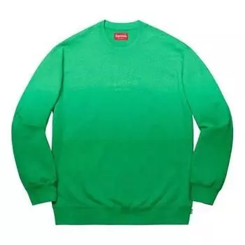 Толстовка ss19 dipped crewneck green round neck long sleeves Supreme, зеленый
