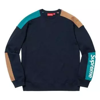 Толстовка ss19 formula crewneck blue logo Supreme, синий
