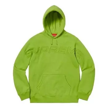 Толстовка ss19 set in hooded sweatshirt green Supreme, зеленый
