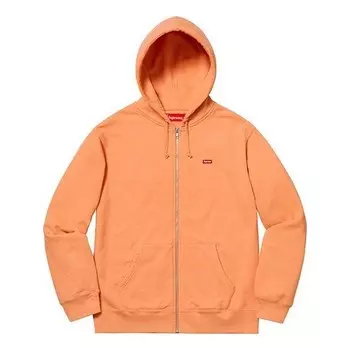 Толстовка ss19 small box zip up sweatshirt Supreme, оранжевый