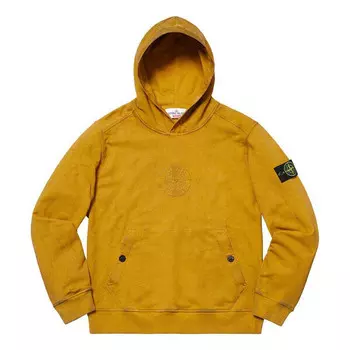 Толстовка ss19 x stone island hooded sweatshirt Supreme, желтый