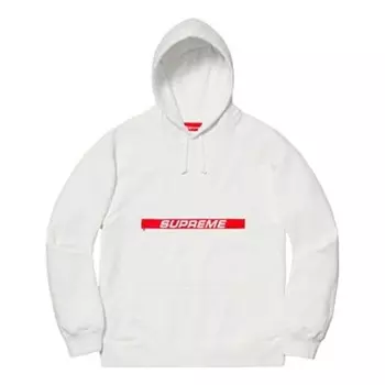 Толстовка ss19 zip pouch hooded sweatshirt white logo Supreme, белый