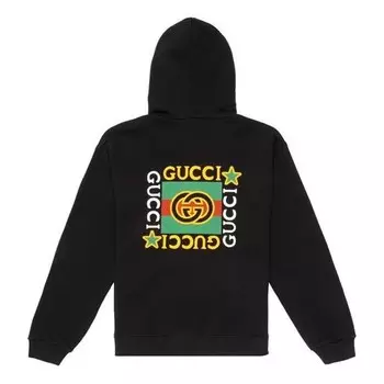 Толстовка ss20 back block logo zip for black Gucci, черный