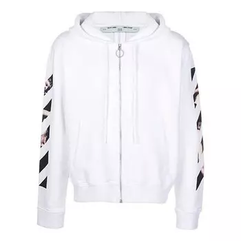 Толстовка ss20 caravaggio arrow slim zipped for men white Off-White, белый