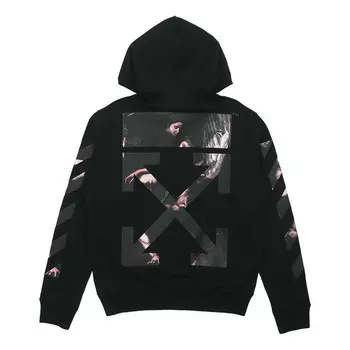 Толстовка ss20 caravaggio back arrows sketch mens logo sweater Off-White, черный