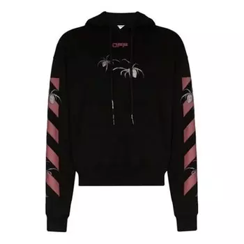 Толстовка ss20 spider arrow printing hooded fleece men black Off-White, черный