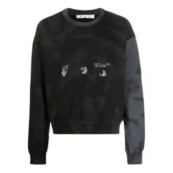 Толстовка ss21 camouflage printing logo round neck black Off-White, черный