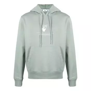 Толстовка ss21 graffiti logo printing green Off-White, зеленый