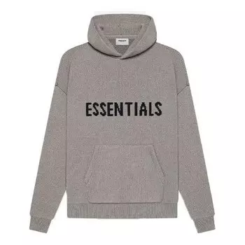 Толстовка ss21 knit hoodie 'dark heather oatmeal' Fear Of God Essentials, серый